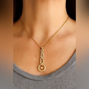 Camrose & Kross JBK Gold-Tone Vintage Crystal Pendant Necklace